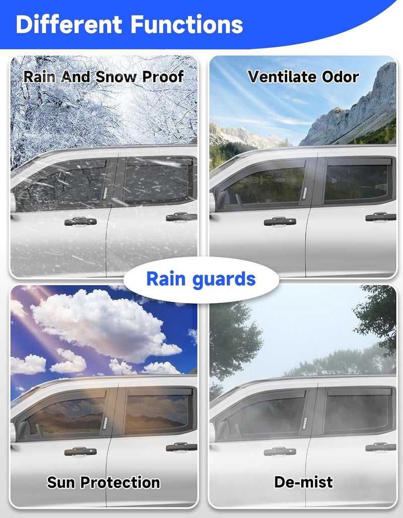 Breejoy in-Channel Rain Guards Fit for Ford Maverick 2022 2023 2024 2025 2026 Truck, Window Rain Guards Visors Vent Visors Window Deflector Vent Shades Car Accessories -4 pcs - Image 3